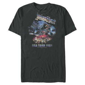 �A�j���L�����N�^�[ �����Y �g�b�v�X T�V���c �g�[�� �O���t�B�b�N Licensed Character Big & Tall Judas Priest USA Tour 1991 Graphic Tee Black �u���b�N