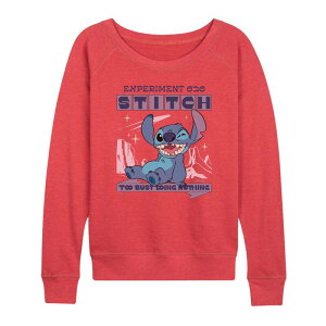 �f�B�Y�j�[ ���f�B�[�X �g�b�v�X T�V���c �p�C�� Women's Disney's Lilo & Stitch Too Busy Doing Nothing French Terry Long Sleeve Tee Heathered �w�U�[