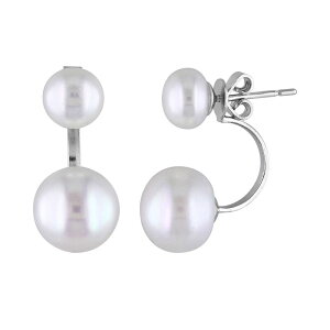 Xe O[X fB[X ANZT[ sAXECO Stella Grace Freshwater Cultured Pearl Sterling Silver Front-Back Drop Earrings White zCg
