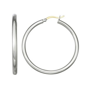 �A���u�����f�b�h ���f�B�[�X �A�N�Z�T���[ �s�A�X�E�C�������O Unbranded Sterling Silver Tube Hoop Earrings with 14K Gold Hinge & Bar Sterling Silver �V���o�[