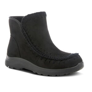 tNTX fB[X V[Y u[cECu[c AN Flexus by Spring Step Tesso Women's Oversized Stitching Ankle Boots Black ubN