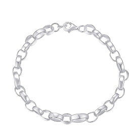 アンブランデッド レディース アクセサリー ブレスレット・バングル・アンクレット Unbranded Platinum Over Silver Link Bracelet Sterling Silver シルバー