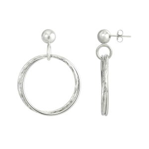 Aufbh fB[X ANZT[ sAXECO Unbranded Sterling Silver Diamond Cut Circle Danglearringsterling Silver Vo[