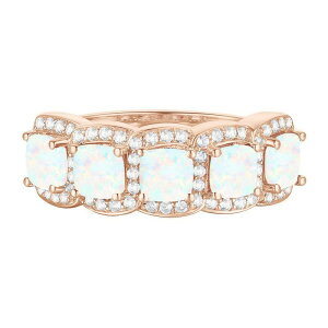 �A���u�����f�b�h ���f�B�[�X �A�N�Z�T���[ �����O Unbranded 14k Rose Gold Over Silver Lab-Created Opal & White Sapphire Ring Rose Gold �S�[���h