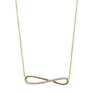 yz Aufbh fB[X lbNXE`[J[Ey_ggbv ANZT[ 14k Gold Over Sterling Silver Cubic Zirconia Infinity Symbol Ribbon Necklace Gold Tone