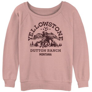 �A�j���L�����N�^�[ ���f�B�[�X �g�b�v�X T�V���c �p�C�� Licensed Character Juniors' Yellowstone Dutton Ranch Montana Retro Slouchy Terry Desert Pink �s���N