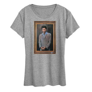 �A�j���L�����N�^�[ ���f�B�[�X �g�b�v�X T�V���c �O���t�B�b�N Licensed Character Women'seinfeld Kramer Portrait Graphic Tee Gray �O���[