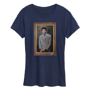 �A�j���L�����N�^�[ ���f�B�[�X �g�b�v�X T�V���c �O���t�B�b�N Licensed Character Women'seinfeld Kramer Portrait Graphic Tee Navy �l�C�r�[