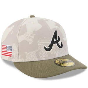 �j���[�G�� �����Y �A�N�Z�T���[ �X�q Men's New Era Light Beige/Olive Atlanta Braves 2025 Armed Forces Day 59FIFTY Fitted Hat Brv Lt Bei �I���[�u