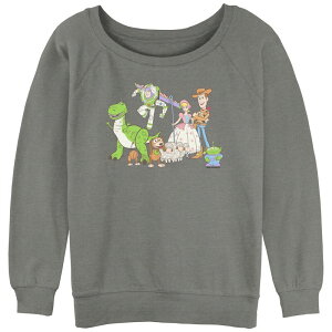 �A�j���L�����N�^�[ ���f�B�[�X �g�b�v�X T�V���c �p�C�� �O���t�B�b�N Licensed Character Juniors' Toy Story Happy Group Graphic Slouchy Terry Gray Heather �O���[