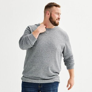 �\�m�} �����Y �g�b�v�X T�V���c �g�[�� Big & Tall Sonoma Goods For Life Thessential Waffle Thermal Tee Grey Heather �O���[
