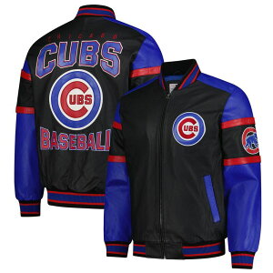 �J�[�� �o���N�X �����Y �A�E�^�[ �W���P�b�g�E�u���]�� ���U�[ Men's G-III Sports by Carl Banks Black Chicago Cubs Full-Zip Leather Varsity Jacket Cublack �u���b�N