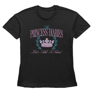 �f�B�Y�j�[ ���f�B�[�X �g�b�v�X T�V���c �O���t�B�b�N Women �f s Disney �f s The Princess Diaries Add A Tiara Short Sleeve Graphic Tee Black �u���b�N