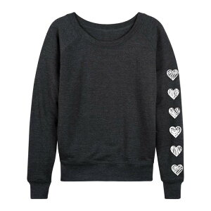 �A�j���L�����N�^�[ ���f�B�[�X �g�b�v�X T�V���c �p�C�� Licensed Character Women'sketched Hearts French Terry Long Sleeve Tee Heather Charcoal �`���R�[��