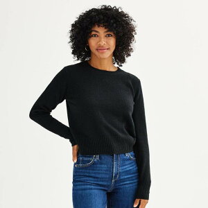 �\�m�} ���f�B�[�X �A�E�^�[ �j�b�g�E�Z�[�^�[ �N���[�l�b�N Women'sonoma Goods For Life Crewneck Sweater Pitch Black �u���b�N