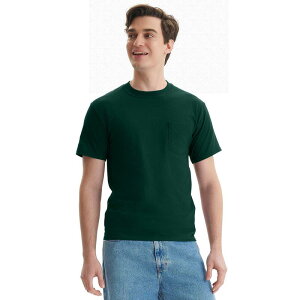 �w�C���Y �����Y �g�b�v�X T�V���c Men's Hanes Beefy-T 2-Pack Pocket-Shirt Deep Forest �t�H���X�g
