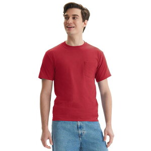 �w�C���Y �����Y �g�b�v�X T�V���c Men's Hanes Beefy-T 2-Pack Pocket-Shirt Deep Red ���b�h
