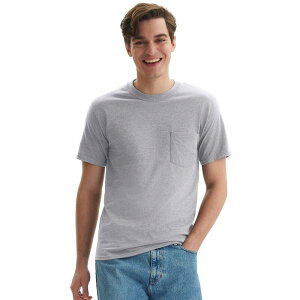 �w�C���Y �����Y �g�b�v�X T�V���c Men's Hanes Beefy-T 2-Pack Pocket-Shirt Light Steel
