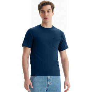 �w�C���Y �����Y �g�b�v�X T�V���c Men's Hanes Beefy-T 2-Pack Pocket-Shirt Navy �l�C�r�[