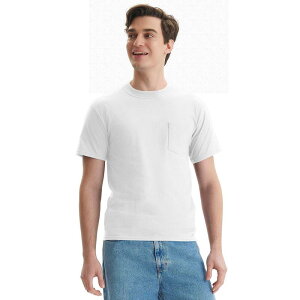 �w�C���Y �����Y �g�b�v�X T�V���c Men's Hanes Beefy-T 2-Pack Pocket-Shirt White �z���C�g