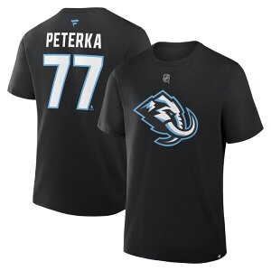 �t�@�i�e�B�N�X �����Y �g�b�v�X T�V���c Men's Fanatics JJ Peterka Black Utah Mammoth Authentic Stack Name & Number T-Shirt Utm Black �u���b�N
