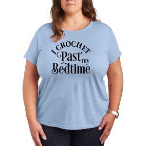 �A�j���L�����N�^�[ ���f�B�[�X �g�b�v�X T�V���c �v���X�T�C�Y �O���t�B�b�N Licensed Character Plusize Women's Crochet Past My Bedtime Graphic Tee Heather Chambray Blue �w�U�[