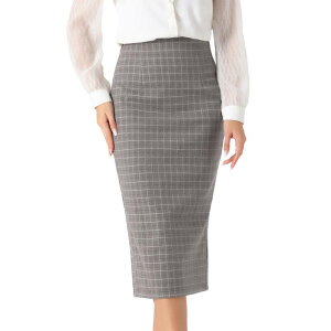 �A���O�� �P�[ ���f�B�[�X �{�g���X�J�[�g �n�C�E�G�X�g �v�����g �~�f�B ALLEGRA K Women's Plaid Skirt Checked Print High Waist Zipper Back Split Bodycon Midi Pencil Skirts Khaki �J�[�L