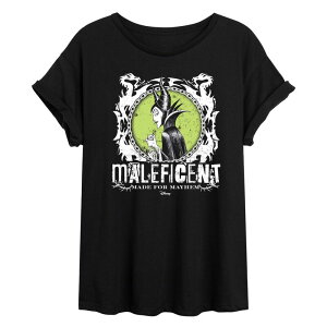 �f�B�Y�j�[ ���f�B�[�X �g�b�v�X T�V���c Juniors' Disney'sleeping Beauty Maleficent Made For Mayhem Oversized Tee Black �u���b�N