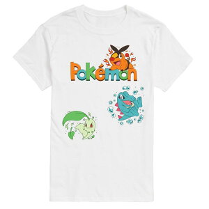 �A�j���L�����N�^�[ �����Y �g�b�v�X T�V���c �g�[�� �O���t�B�b�N Licensed Character Big & Tall Pokmon Legends: Z-A Starters Graphic Tee White �z���C�g
