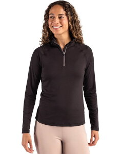 �J�b�^�[�A���h�o�b�N ���f�B�[�X �g�b�v�X T�V���c Cutter & Buck Coastlinepicomfort Recycled Womens 1/4 Zip Black �u���b�N