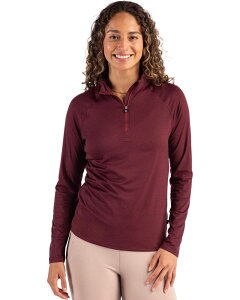 �J�b�^�[�A���h�o�b�N ���f�B�[�X �g�b�v�X T�V���c Cutter & Buck Coastlinepicomfort Recycled Womens 1/4 Zip Bordeaux