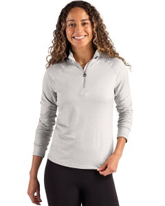 �J�b�^�[�A���h�o�b�N ���f�B�[�X �g�b�v�X T�V���c Cutter & Buck Coastlinepicomfort Recycled Womens 1/4 Zip Concrete