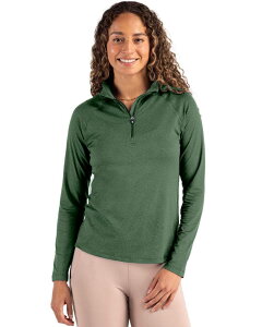 �J�b�^�[�A���h�o�b�N ���f�B�[�X �g�b�v�X T�V���c Cutter & Buck Coastlinepicomfort Recycled Womens 1/4 Zip Hunter