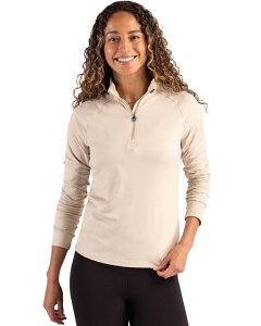 �J�b�^�[�A���h�o�b�N ���f�B�[�X �g�b�v�X T�V���c Cutter & Buck Coastlinepicomfort Recycled Womens 1/4 Zip Wheat