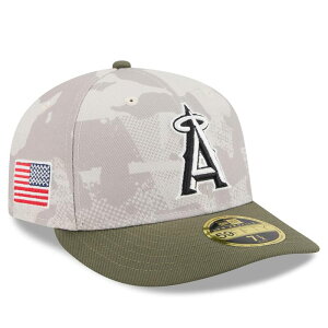 �j���[�G�� �����Y �A�N�Z�T���[ �X�q Men's New Era Light Beige/Olive Los Angeles Angels 2025 Armed Forces Day Low Profile 59FIFTY Fitted Hat Ang Lt Bei �I���[�u