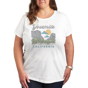 �A�j���L�����N�^�[ ���f�B�[�X �g�b�v�X T�V���c �v���X�T�C�Y �O���t�B�b�N Licensed Character Plusize Yosemite California Graphic Tee White �z���C�g