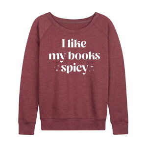 �A�j���L�����N�^�[ ���f�B�[�X �g�b�v�X T�V���c �p�C�� Licensed Character Women's I Like My Bookspicy French Terry Long Sleeve Tee Heather Maroon �w�U�[
