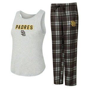 �A���u�����f�b�h ���f�B�[�X �A���_�[�E�F�A �i�C�g�E�F�A Unbranded Women's Conceptsport San Diego Padres Regulate Tank & Pant Set Pad Brown �u���E��