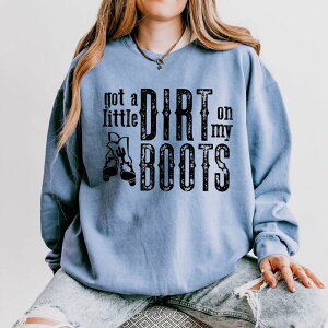 Simply Sage Market ���f�B�[�X �g�b�v�X T�V���c �X�E�F�b�g �u�[�c Simply Sage Market Got A Little Dirt On My Boots Lightweight Garment Dyed Sweatshirt Blue Jean �u���[