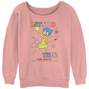 �f�B�Y�j�[ �s�N�T�[ ���f�B�[�X �g�b�v�X T�V���c �p�C�� �O���t�B�b�N Disney / Pixar's Inside Out 2 Let's Do This Think Positive Juniors' Graphic Slouchy Terry Desert Pink �s���N