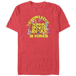 �A�j���L�����N�^�[ �����Y �g�b�v�X T�V���c �g�[�� �O���t�B�b�N Licensed Character Big & Tall Schoolhouse Rock! Knowledge Is Power Graphic Tee Red Heather �w�U�[