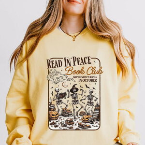 Simply Sage Market ���f�B�[�X �g�b�v�X T�V���c �X�E�F�b�g Simply Sage Market Read In Peace Book Club - Lightweight Garment Dyed Sweatshirt Butter