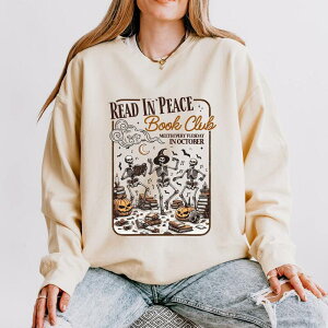 Simply Sage Market ���f�B�[�X �g�b�v�X T�V���c �X�E�F�b�g Simply Sage Market Read In Peace Book Club - Lightweight Garment Dyed Sweatshirt Ivory �A�C�{���[