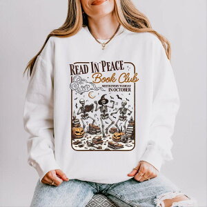 Simply Sage Market ���f�B�[�X �g�b�v�X T�V���c �X�E�F�b�g Simply Sage Market Read In Peace Book Club - Lightweight Garment Dyed Sweatshirt White �z���C�g
