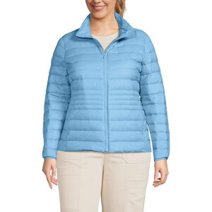 �����Y�G���h ���f�B�[�X �A�E�^�[ �W���P�b�g�E�u���]�� �v���X�T�C�Y �_�E�� Plusize Lands' End Wanderweight Packable Down Jacket Bermuda Blue �u���[