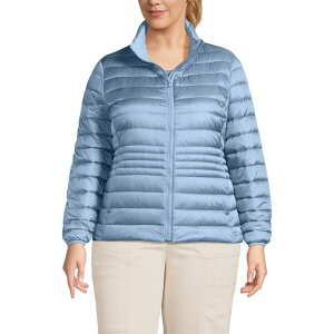 �����Y�G���h ���f�B�[�X �A�E�^�[ �W���P�b�g�E�u���]�� �v���X�T�C�Y �_�E�� Plusize Lands' End Wanderweight Packable Down Jacket Cornflower Shine