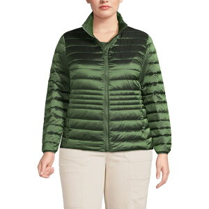 �����Y�G���h ���f�B�[�X �A�E�^�[ �W���P�b�g�E�u���]�� �v���X�T�C�Y �_�E�� Plusize Lands' End Wanderweight Packable Down Jacket Estate Green Shine �O���[��