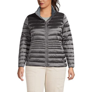 �����Y�G���h ���f�B�[�X �A�E�^�[ �W���P�b�g�E�u���]�� �v���X�T�C�Y �_�E�� Plusize Lands' End Wanderweight Packable Down Jacket Gunmetal Shine �K�����^��