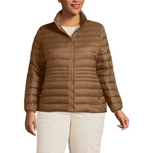 �����Y�G���h ���f�B�[�X �A�E�^�[ �W���P�b�g�E�u���]�� �v���X�T�C�Y �_�E�� Plusize Lands' End Wanderweight Packable Down Jacket Light Carob