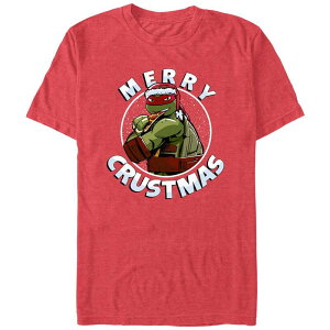 �A�j���L�����N�^�[ �����Y �g�b�v�X T�V���c �O���t�B�b�N Licensed Character Men's Teenage Mutant Ninja Turtles Merry Crustmas Graphic Tee Red Heather �w�U�[